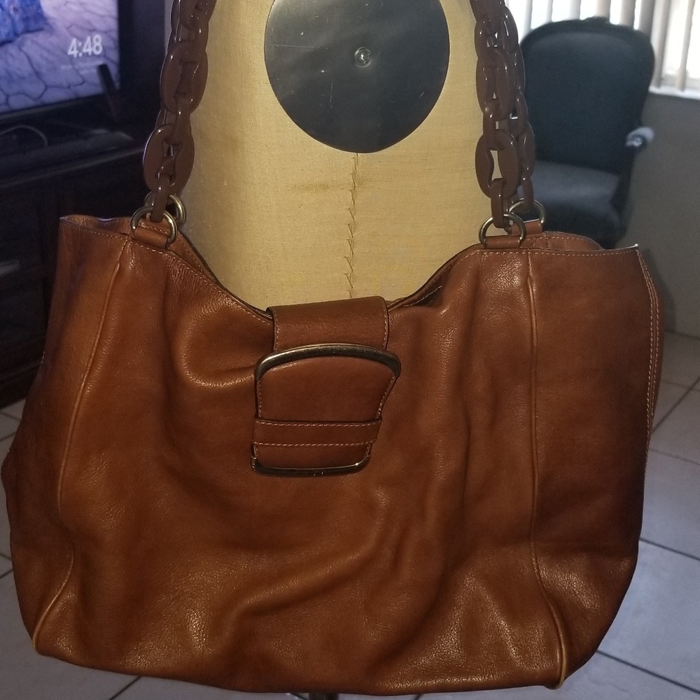 Brown leather Banana Republic shoulder bag